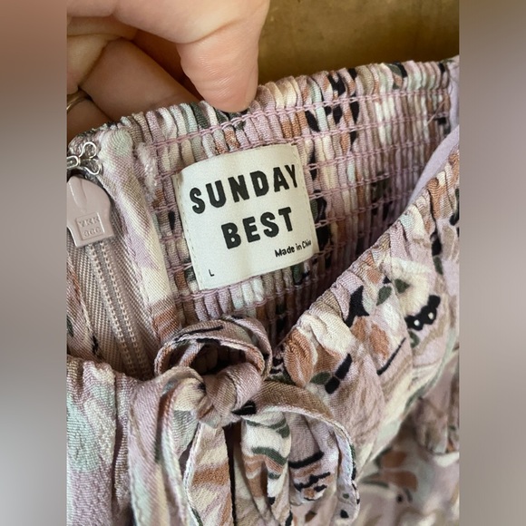 ARITZIA SUNDAY BEST rachel dress puff sleeve mini dress butterfly pastel large - Picture 6 of 9